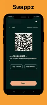Swappr deposit screen